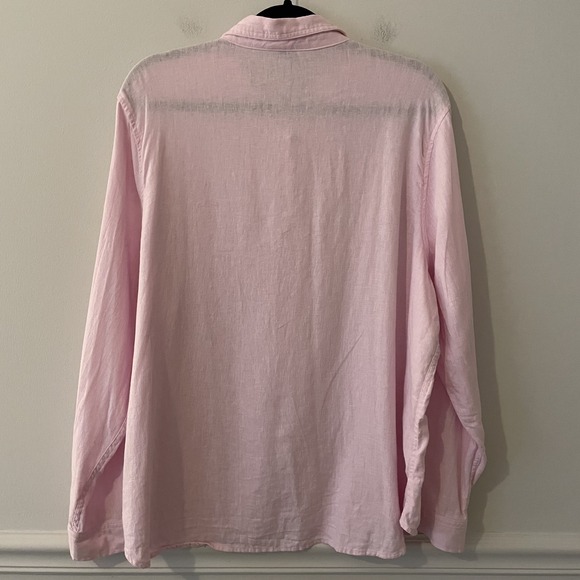 Orvis Womens Linen Blend Button Up  Pastel Pink XXL Resort Lagenlook Minimalist - Picture 2 of 11